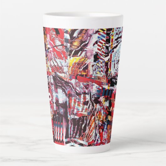 Latte Mug – Fragmented Pulse Milchtasse (Vorderseite)