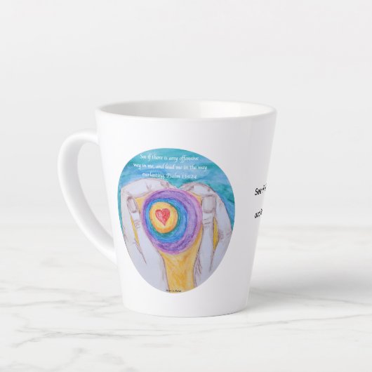 LATTE MUG Heart in Hands Circle PS139:24 blkfont Milchtasse (Linke Ecke)