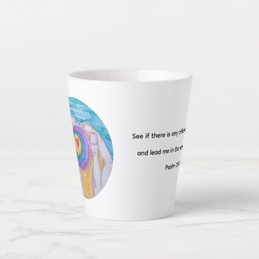 LATTE MUG Heart in Hands Circle PS139:24 blkfont Milchtasse (Vorderseite)