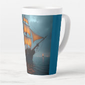 Latte Mug (Majestic Ship at Sea) Milchtasse (Rechte Ecke)