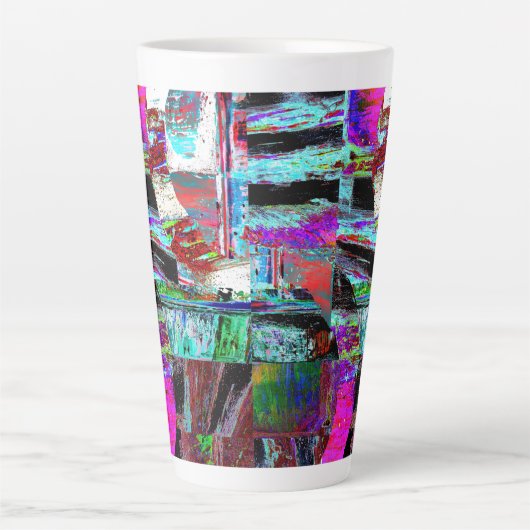 Latte Mug – Neon Pulse Milchtasse (Vorderseite)