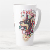 Latte Mug – Urban Loyalty Doberman Pop-Art Design Milchtasse (Rechte Ecke)