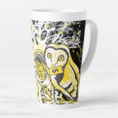 Latte Mug Urban Tree Owl & Wealth Surreal Pop-Art Milchtasse (Rechte Ecke)