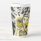 Latte Mug Urban Tree Owl & Wealth Surreal Pop-Art Milchtasse (Vorderseite)