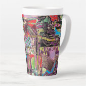 Latte-Mug – Urbane Fraktale Milchtasse (Rechte Ecke)