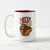 Latte-Nickerchen-Kaffee Zweifarbige Tasse (Links)