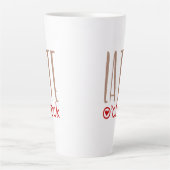 Latte O Clock Fun Zitat Quirky Typografie Milchtasse (Vorderseite)