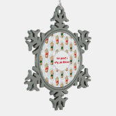 Latte Ogee Snowflake Muster Ornament (Links)