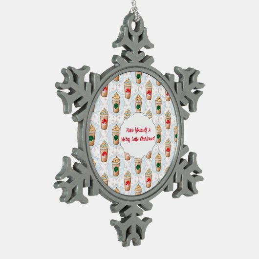 Latte Ogee Snowflake Muster Ornament (Links)
