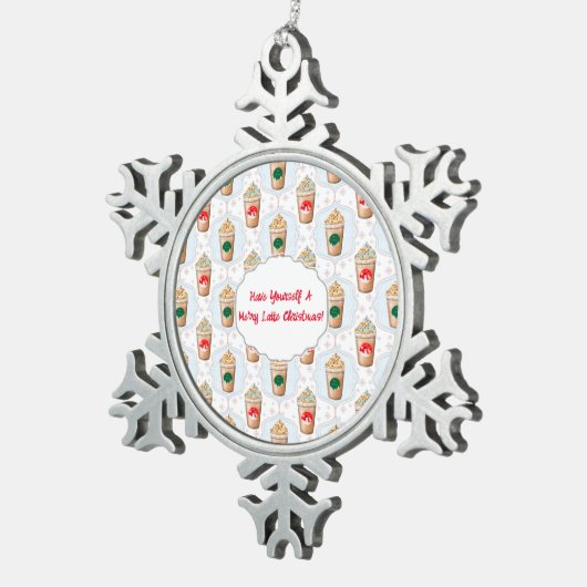 Latte Ogee Snowflake Muster Ornament (Rechts)