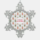 Latte Ogee Snowflake Muster Ornament (Vorderseite)