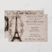 Latte Paris Grunge Bridal Dusche Einladung (Vorne/Hinten)