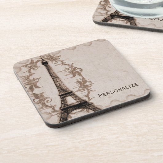 Latte Paris Grunge Untersetzer (Linke Seite)