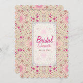 Latte Pink Stars Muster Bridal Dusche Einladung (Vorne/Hinten)
