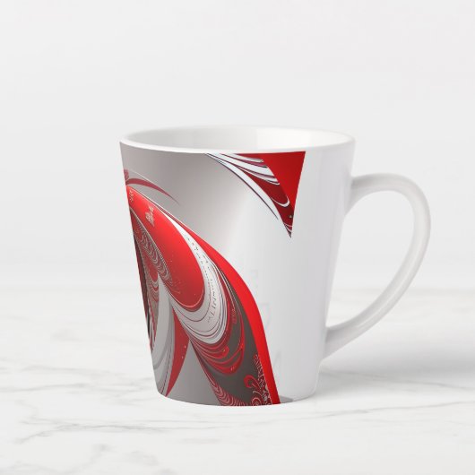 Latte/Roter Swirl/SML/Latte-Tasse Milchtasse (Rechts)