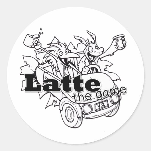 Latte Runder Aufkleber (Vorderseite)