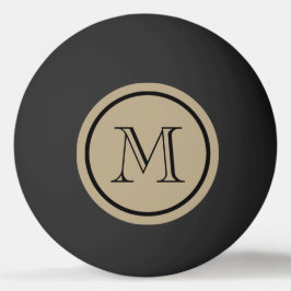 Latte Solid Color Black Custom Monogram Tischtennisball