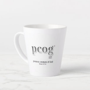 Latte-Tasse 12 oz konisch - "pcog" Akronym und Wör Milchtasse
