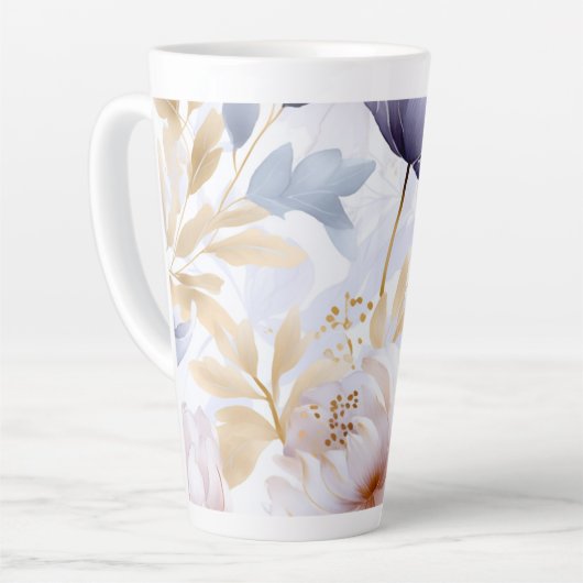 Latte Tasse Abstrakte Blume (Linke Ecke)