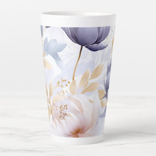 Latte Tasse Abstrakte Blume (Vorderseite)