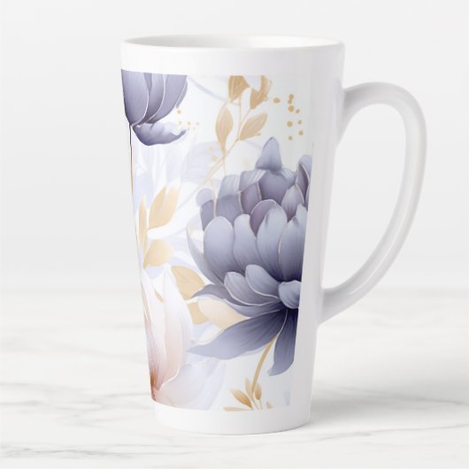 Latte Tasse Abstrakte Blume (Rechts)