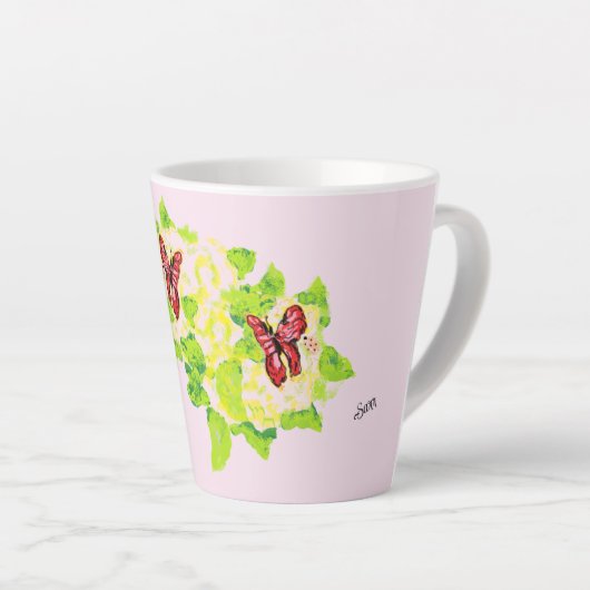 Latte Tasse: Asiatische Blume Milchtasse (Rechte Ecke)