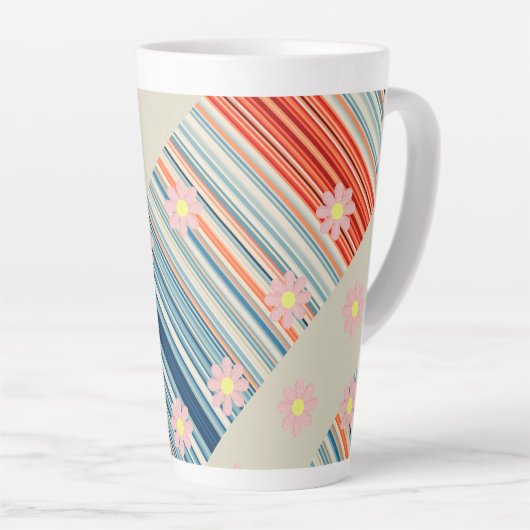 Latte Tasse aus Blumenstreifen (Rechte Ecke)