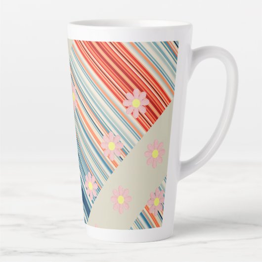 Latte Tasse aus Blumenstreifen (Rechts)