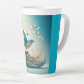 Latte-Tasse (Blaue Vogel) Milchtasse (Rechte Ecke)