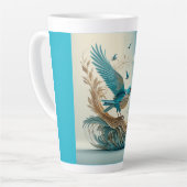 Latte-Tasse (Blaue Vogel) Milchtasse (Linke Ecke)