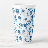 Latte Tasse Blue Floral Latte Tasse (Vorderseite)