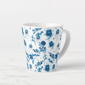 Latte Tasse-Blue Floral Milchtasse (Rechte Ecke)