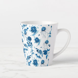 Latte Tasse-Blue Floral Milchtasse