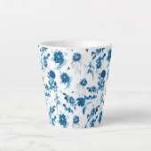 Latte Tasse-Blue Floral Milchtasse (Vorderseite)