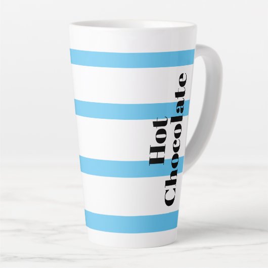 Latte Tasse - Blue Hoops - Hot Chocolate (Rechte Ecke)