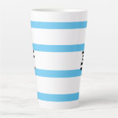 Latte Tasse - Blue Hoops - Hot Chocolate (Vorderseite)