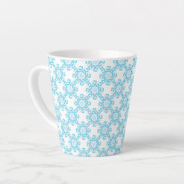 Latte Tasse Blue Pattern