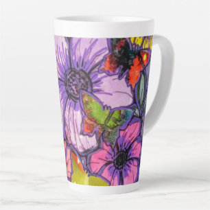 Latte Tasse des Blumendesigns
