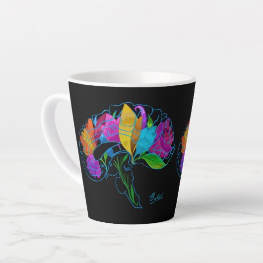 Latte Tasse des Blumengehirns (Linke Ecke)