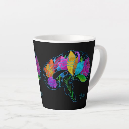 Latte Tasse des Blumengehirns (Rechte Ecke)
