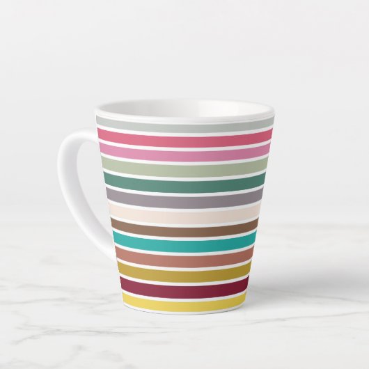 Latte Tasse des Retro-Streifenmusters (Linke Ecke)