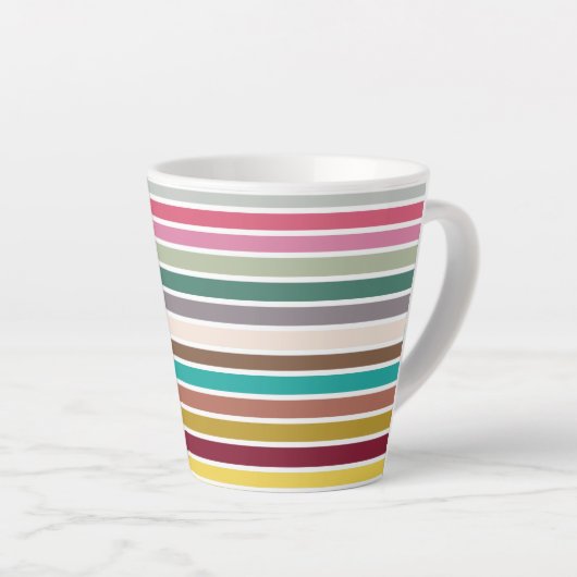 Latte Tasse des Retro-Streifenmusters (Rechte Ecke)