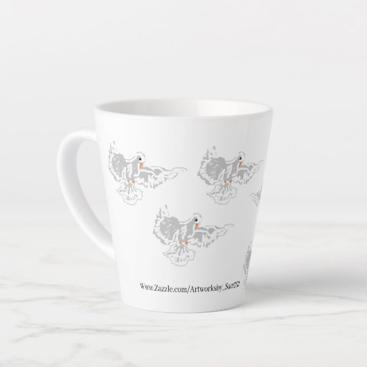 Latte Tasse: Doves Milchtasse (Linke Ecke)