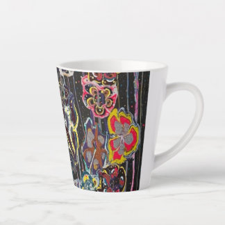Latte-Tasse – Elegante Floralkunst-Tasse, Perfekt  Milchtasse