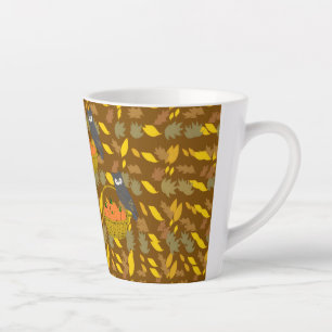 Latte-Tasse Eule und Herbstkürbisse Milchtasse