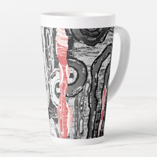 Latte-Tasse – Friction Lands abstraktes Design Milchtasse (Rechte Ecke)