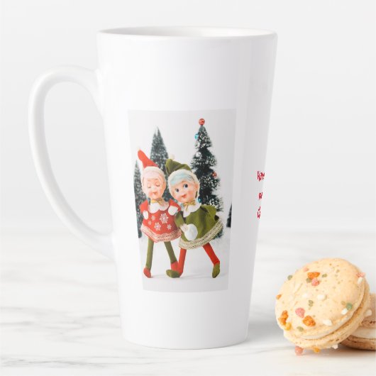 Latte Tasse, fröhlicher Weihnachtself Milchtasse (Beispiel)
