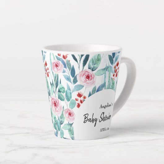 Latte Tasse für Babydusche mit niedlichem Design. (Rechte Ecke)