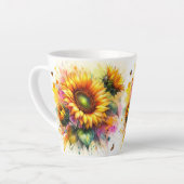 Latte Tasse - Gelbe Sonnenblumen (Linke Ecke)