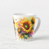 Latte Tasse - Gelbe Sonnenblumen (Rechte Ecke)